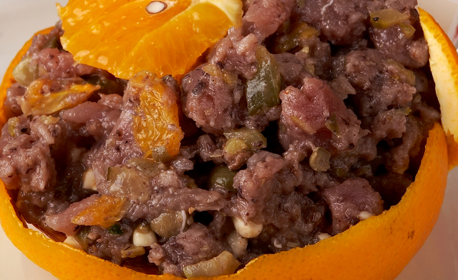 Thunfischtatar mit Orangen-Geist